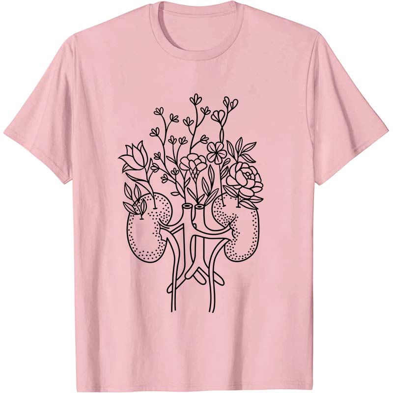 Floral Kidneys Nurse T-Shirt