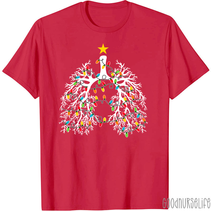 Respiratory Therapist Lung Christmas Nurse T-Shirt