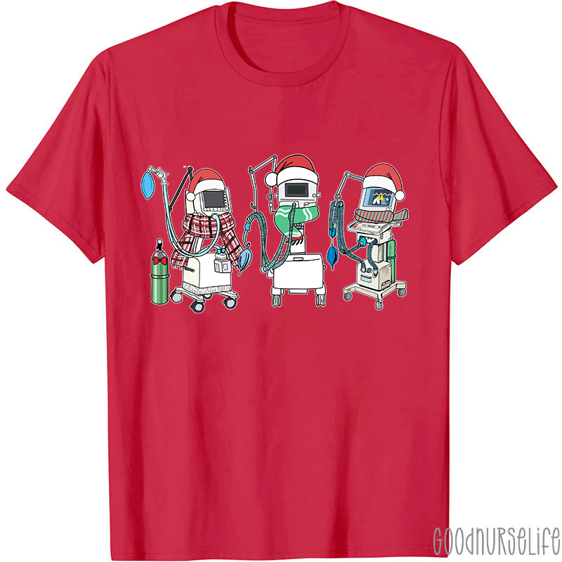 Ventilator Respiratory Therapist Christmas T-Shirt
