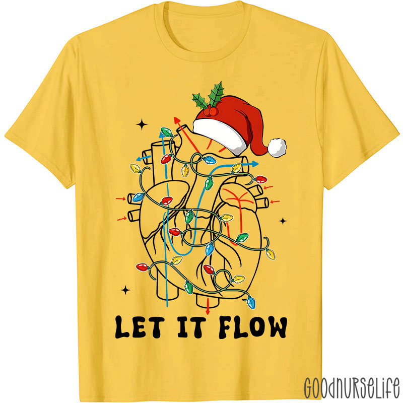 Let It Flow Christmas Light Nurse T-shirt