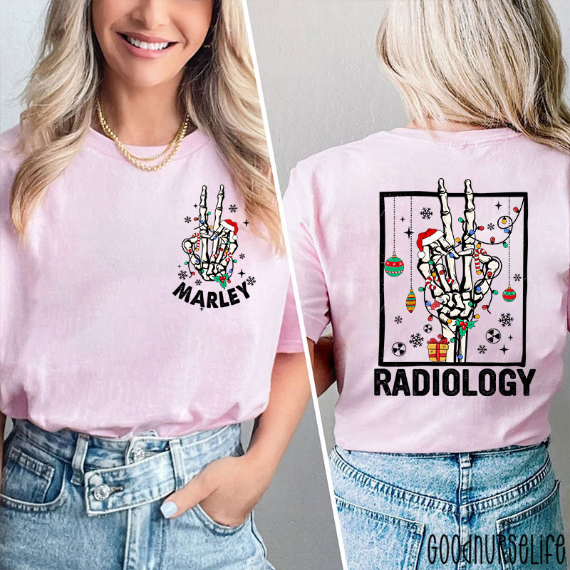 Personalized Name Radiology Nurse Two Sided T-Shirt