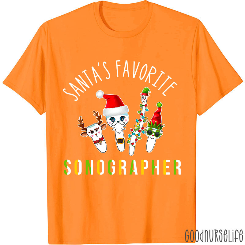 Santa's Favorite Sonographer Nurse T-shirt