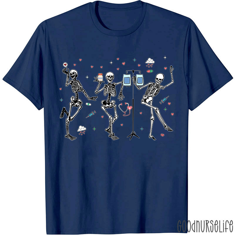 Dancing Skeleton Nurses Nurse T-Shirt