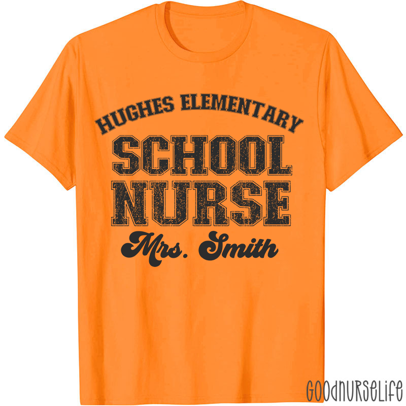 Personalized Retro Style School Nurse T-Shirt