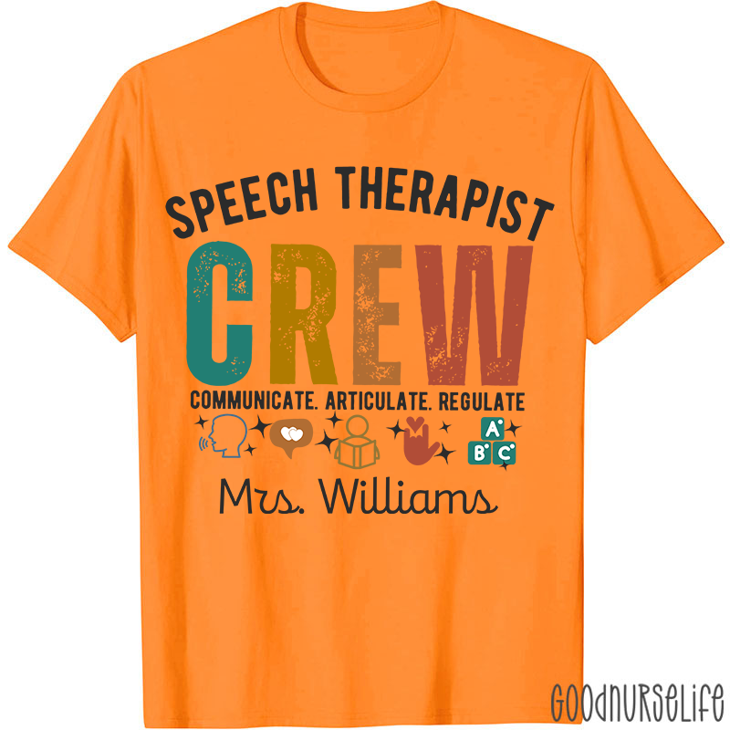 Personalized Speech Therapist Crew T-Shirt