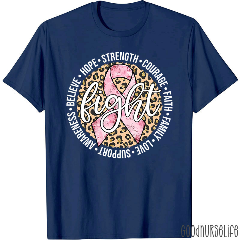 Pink Ribbon Fight Breast Cancer Nurse T-Shirt