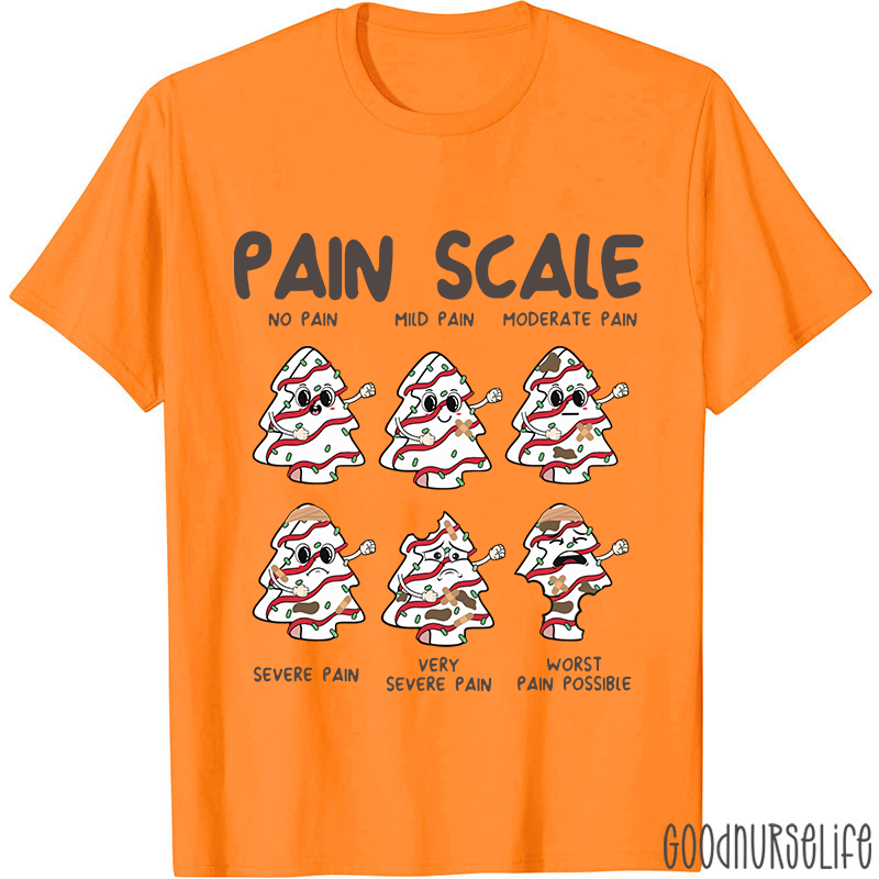 Funny Pain Scale Christmas Nurse T-shirt