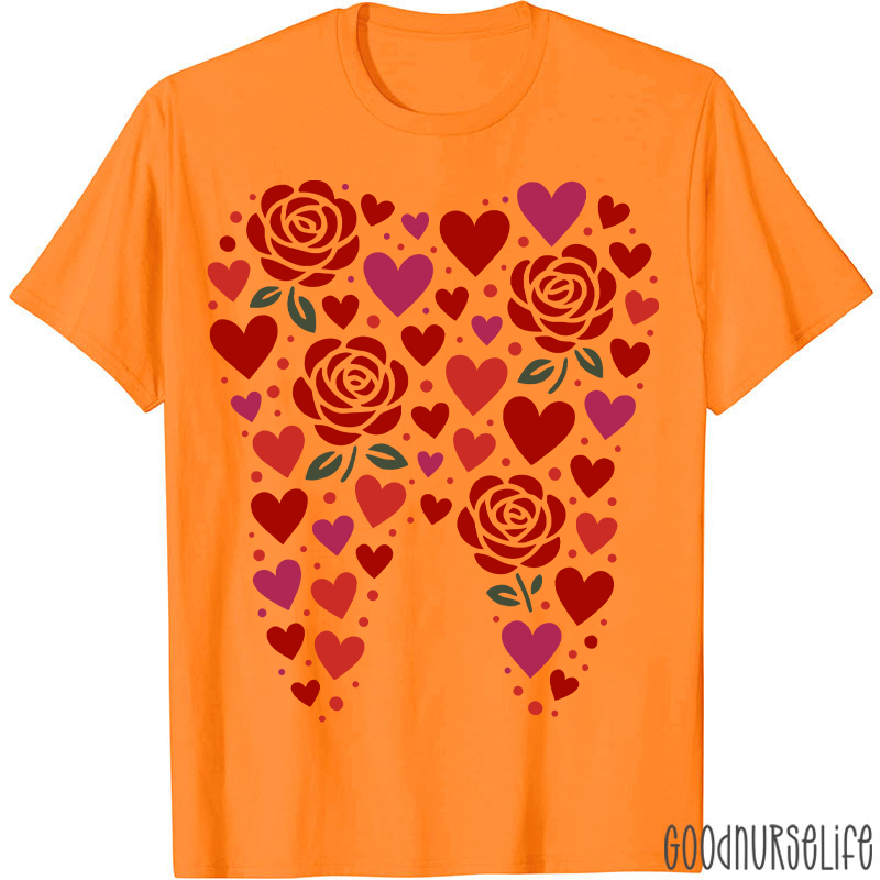 Valentine Rose Tooth Heart T-shirt