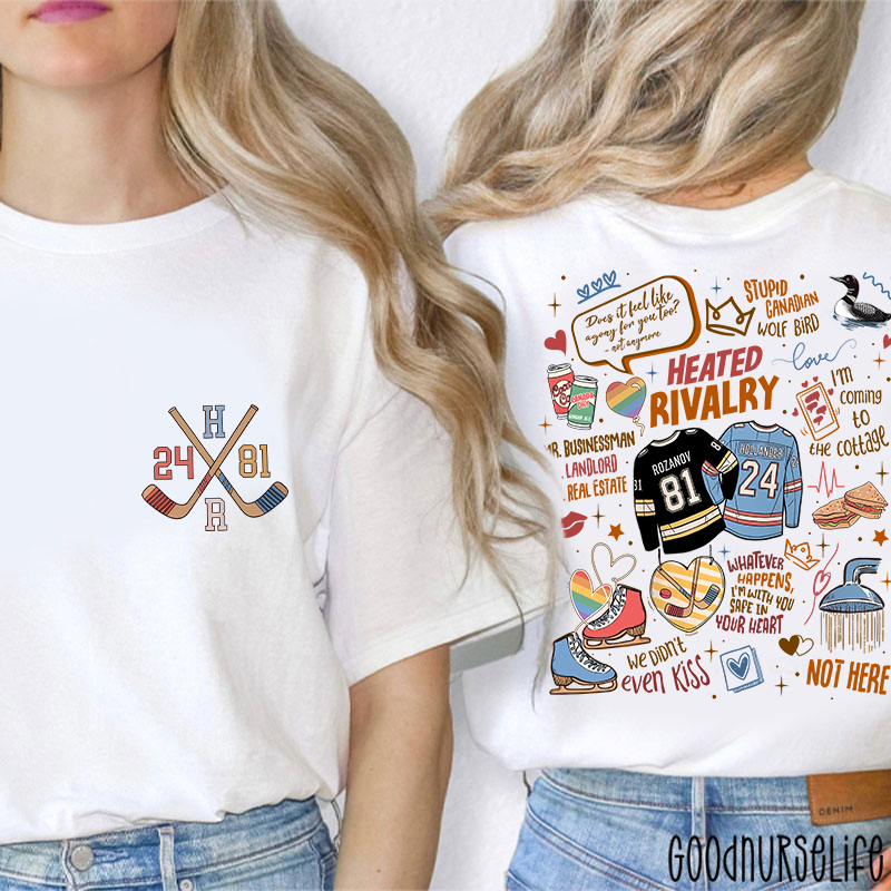 Hockey Movie Romance Two Sided T-Shirt