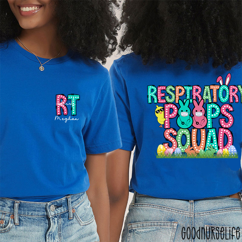 Personalized Easter Respiratory Therapist Two Sided T-Shirt