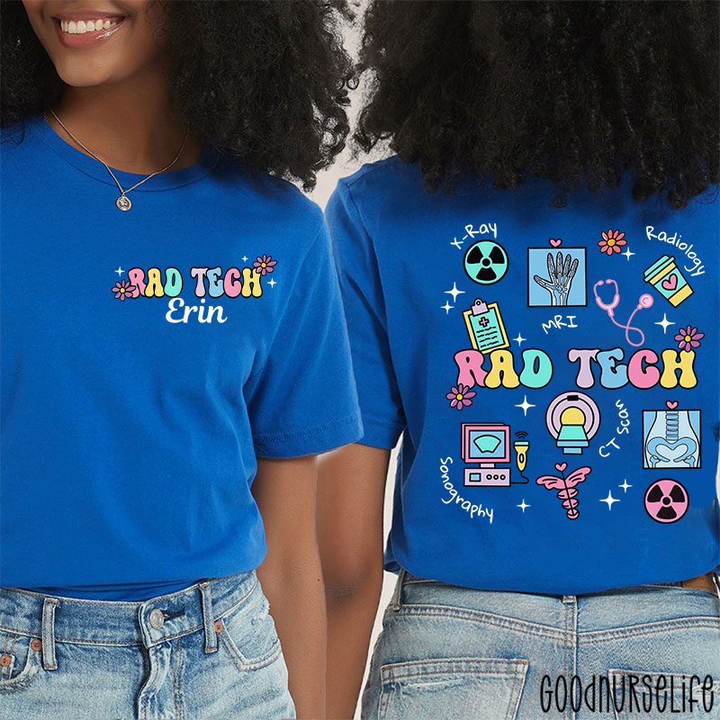 Personalized Radiology Tech Icon Radiology Two Sided T-Shirt
