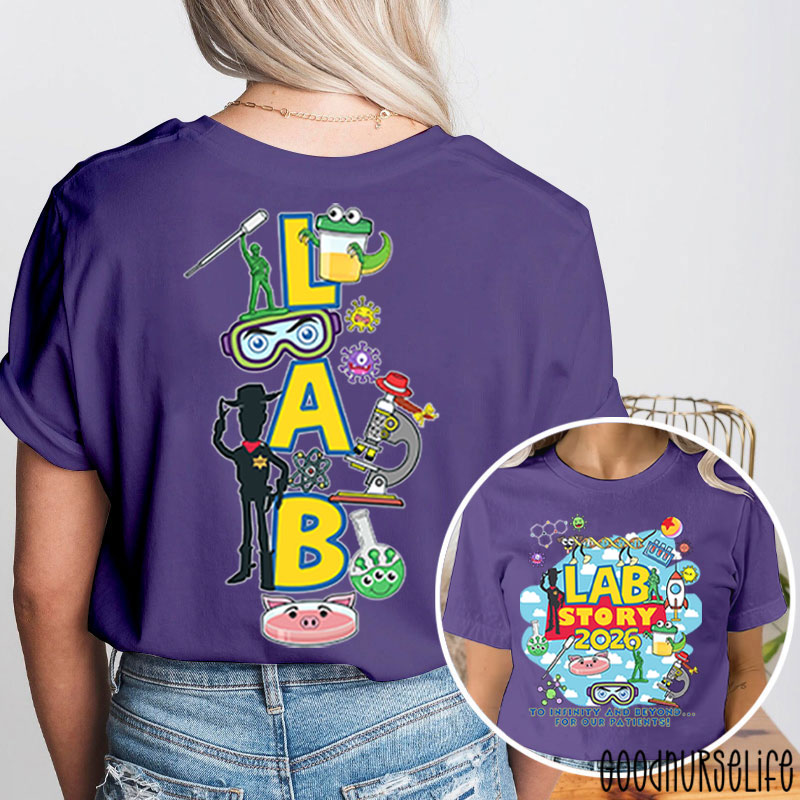 Funny Lab Grop Lab Story 2026 Two Sided T-Shirt