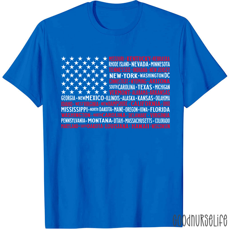 Vintage American Flag 4th Of July Nurse T-Shirt