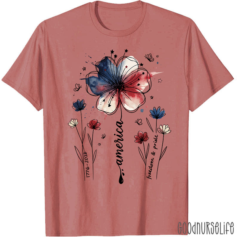 1776-2026 America Freedom And Pride Nurse T-Shirt