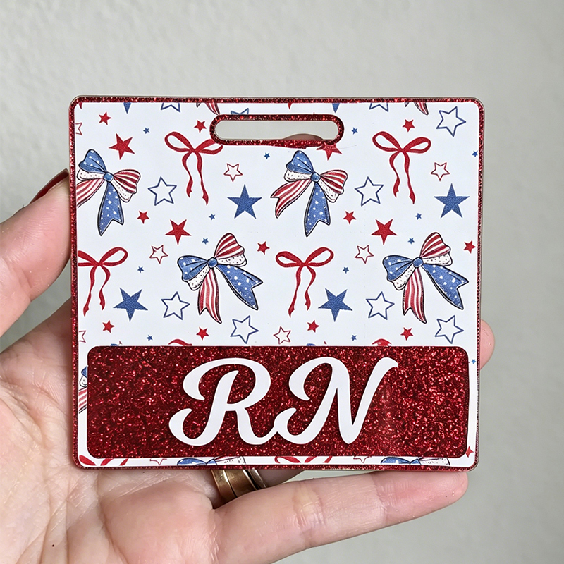 Personalized Corquette 4th Of July Printing Badge Buddy