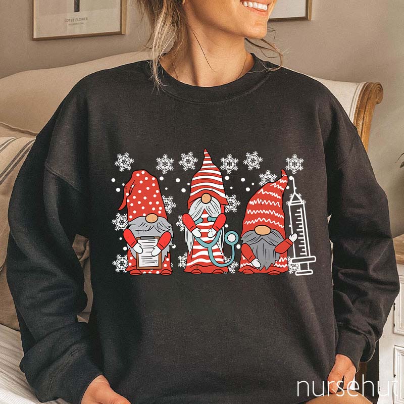 Gnomes Christmas Vibes Nurse Sweatshirt
