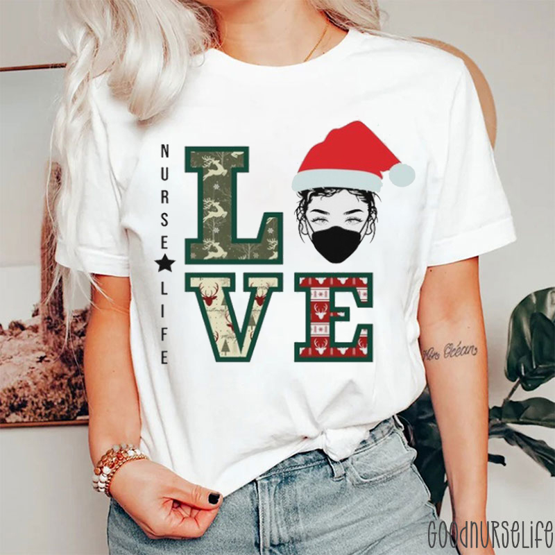 Love Nurse Life Christmas T-Shirt