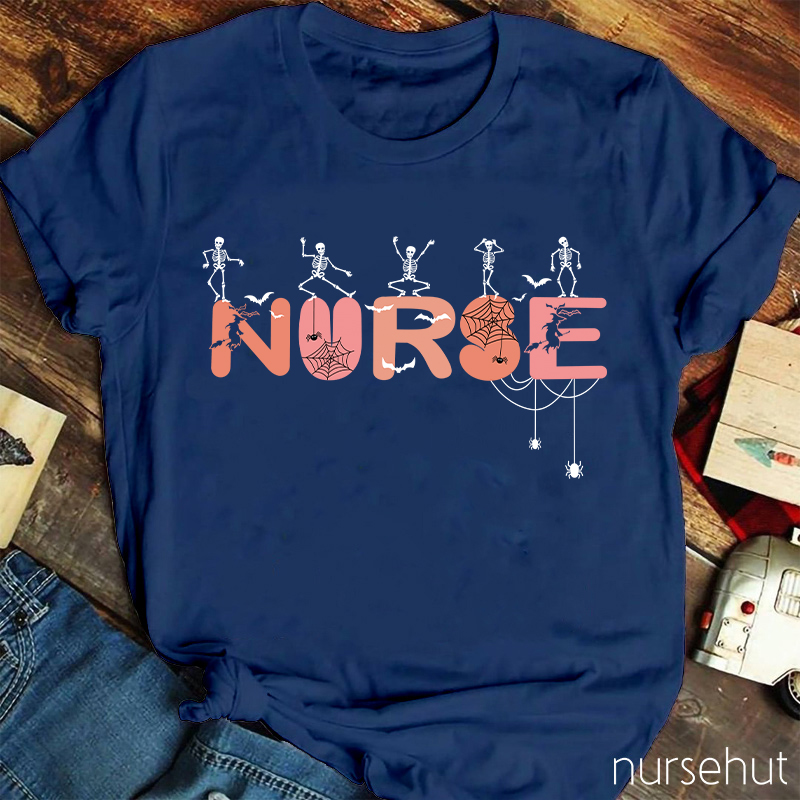 Dancing Skeletons Nurse T-Shirt