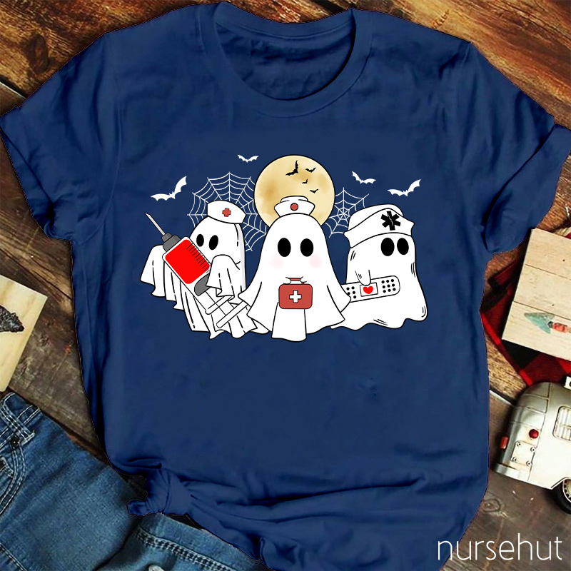 Cute Halloween Ghosts Nurse T-Shirt