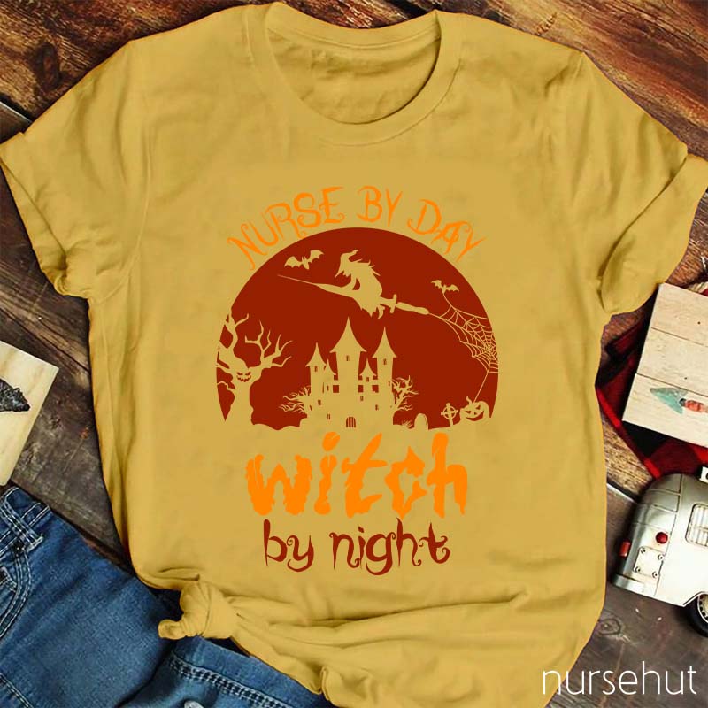 Nurse By Day Witch By Night Nurse T-Shirt