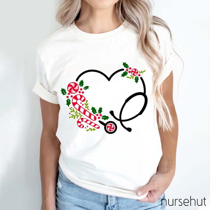 Christmas Stethoscope Nurse T-Shirt