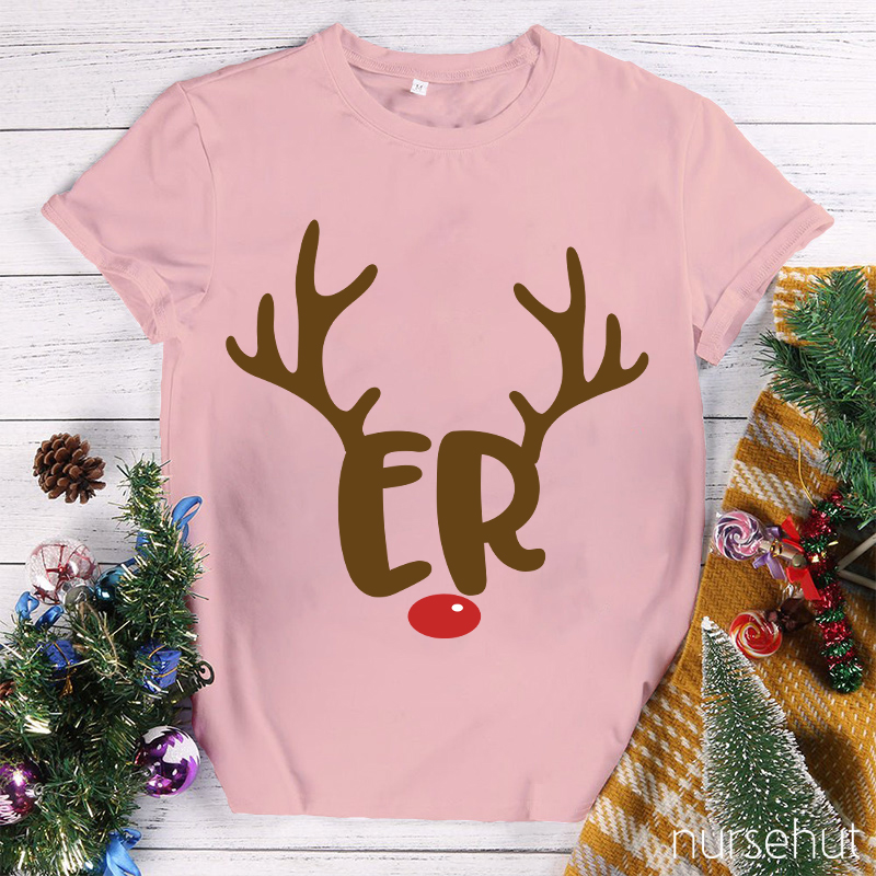 Personalized The Red Nosed Elk Nurse T-Shirt