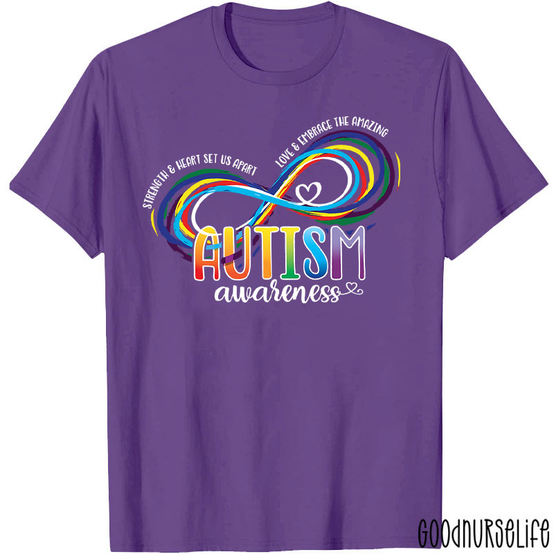 Infinity Symbol Heart Autism Awareness Nurse T-Shirt