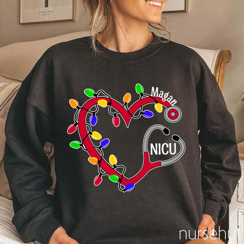 Personalized Christmas Lights Nurse Sweatshirt