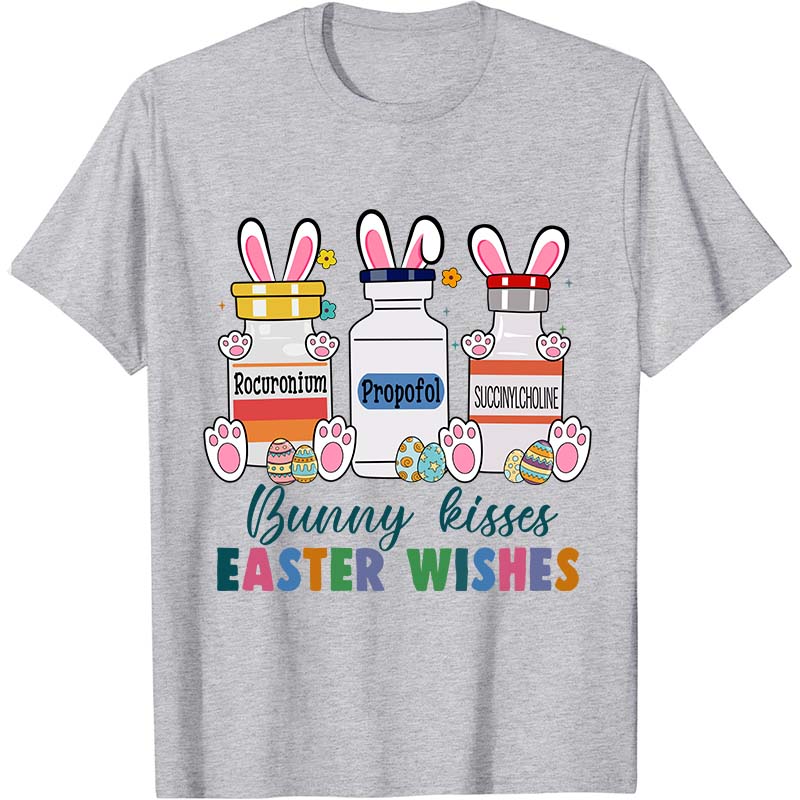 Bunny Kisses Easter Wishes Nurse T-Shirt