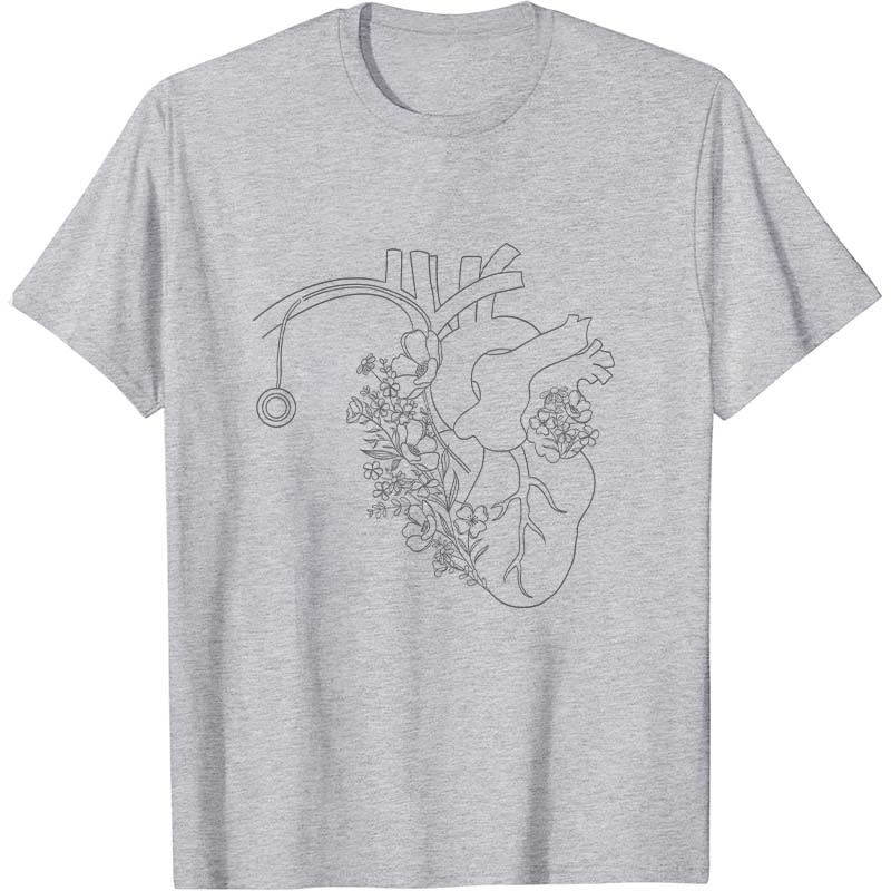 Blooming Flower Heart Nurse T-Shirt