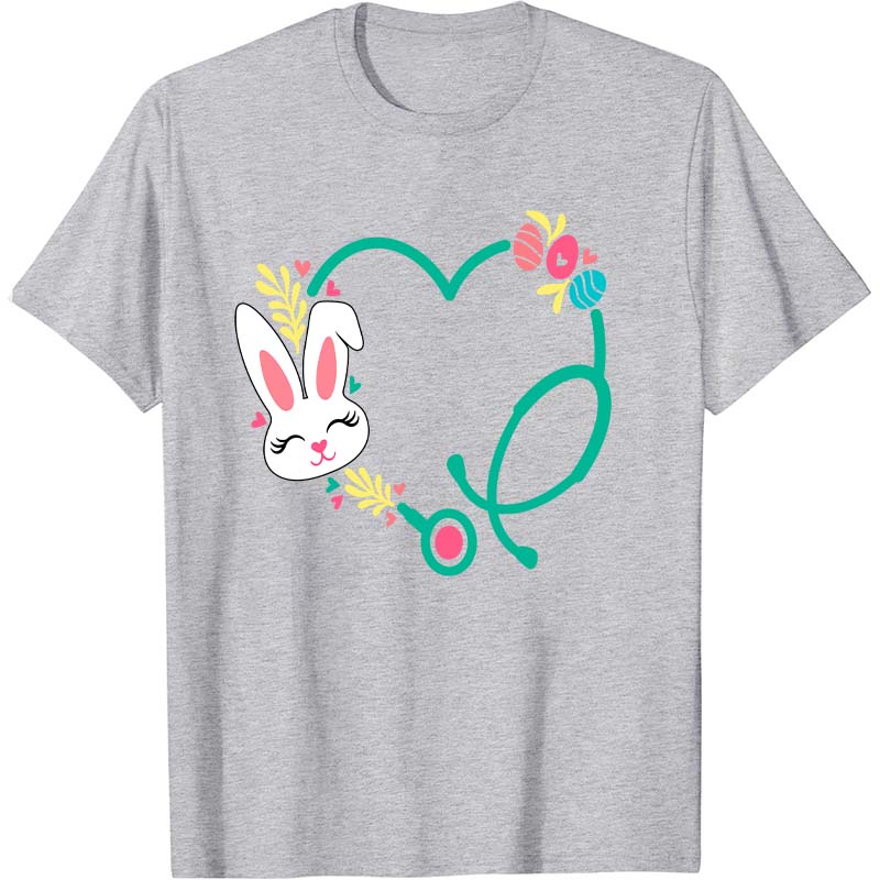Easter Bunny Heart Stethoscope Nurse T-Shirt