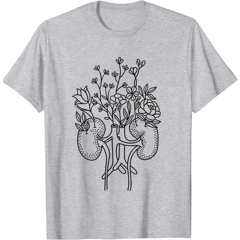Floral Kidneys Nurse T-Shirt