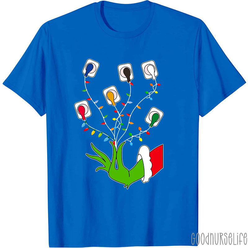 Christmas Lights EKG Nurse T-Shirt