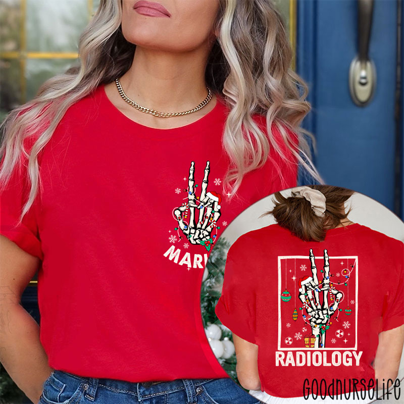Personalized Name Radiology Nurse Two Sided T-Shirt