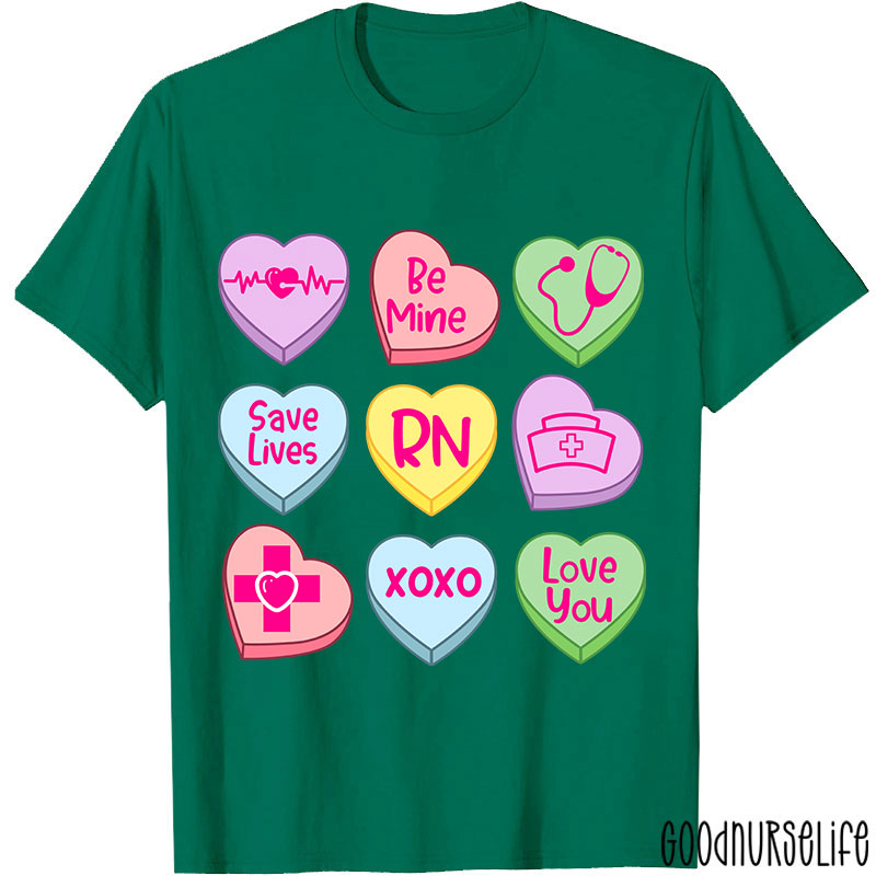Valentine Nurse Conversation Hearts Nurse T-Shirt