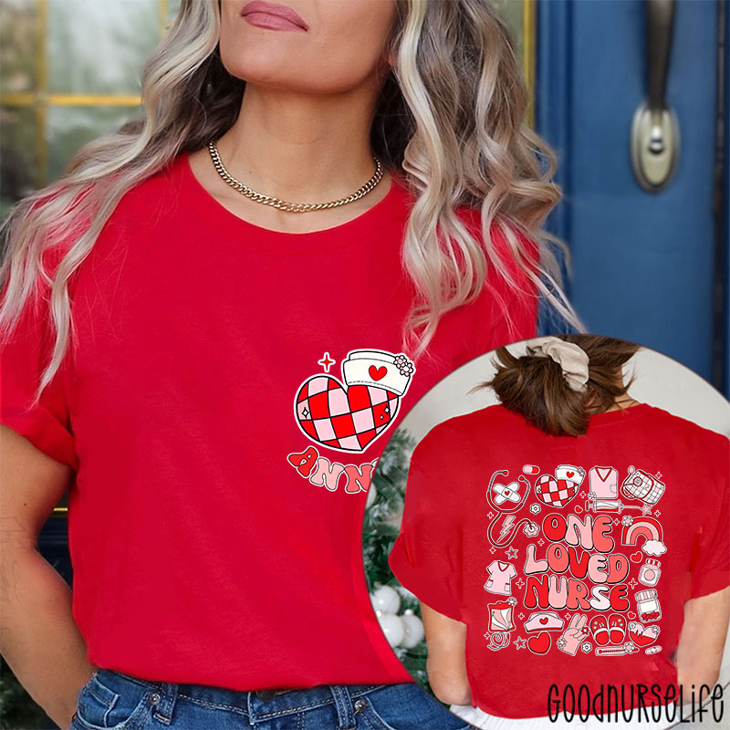 Personalized Name One Loved Nurse Two Sided T-Shirt