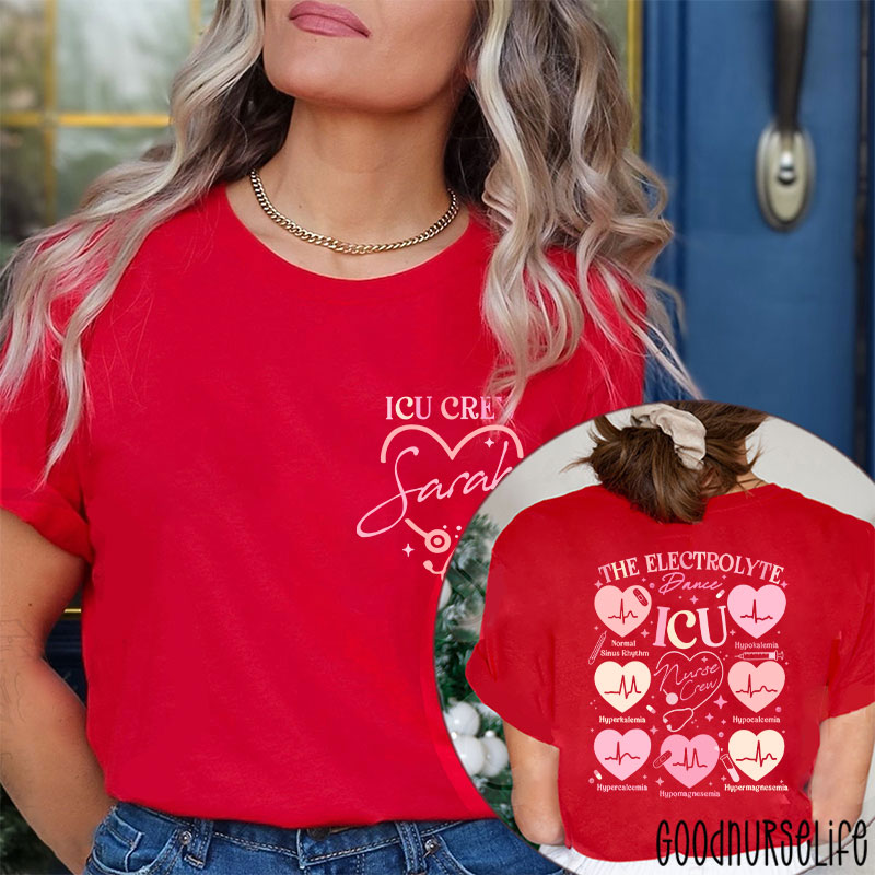 Personalized ICU Electrolyte Dance Nurse Two Sided T-Shirt