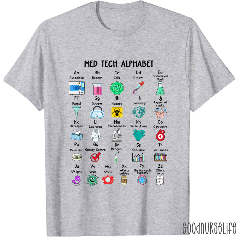 Med Tech Alphabet Nurse T-shirt
