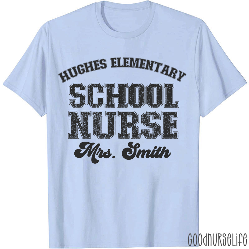 Personalized Retro Style School Nurse T-Shirt