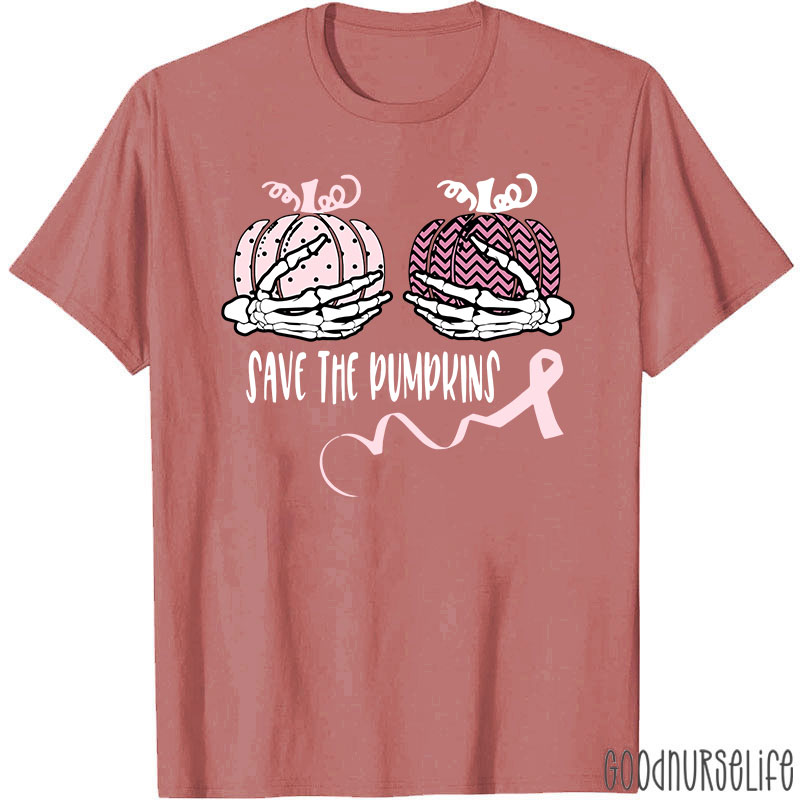 Halloween Save The Pumpkins Breast Cancer T-Shirt