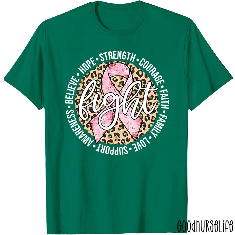 Pink Ribbon Fight Breast Cancer Nurse T-Shirt