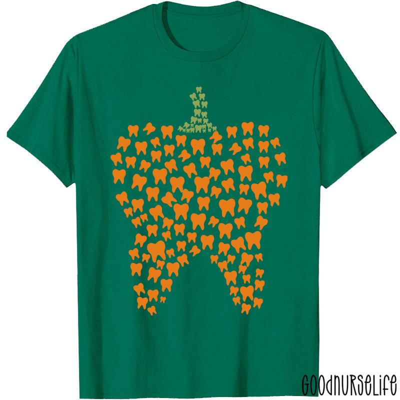 Halloween Pumpkin Typography Teeth T-Shirt