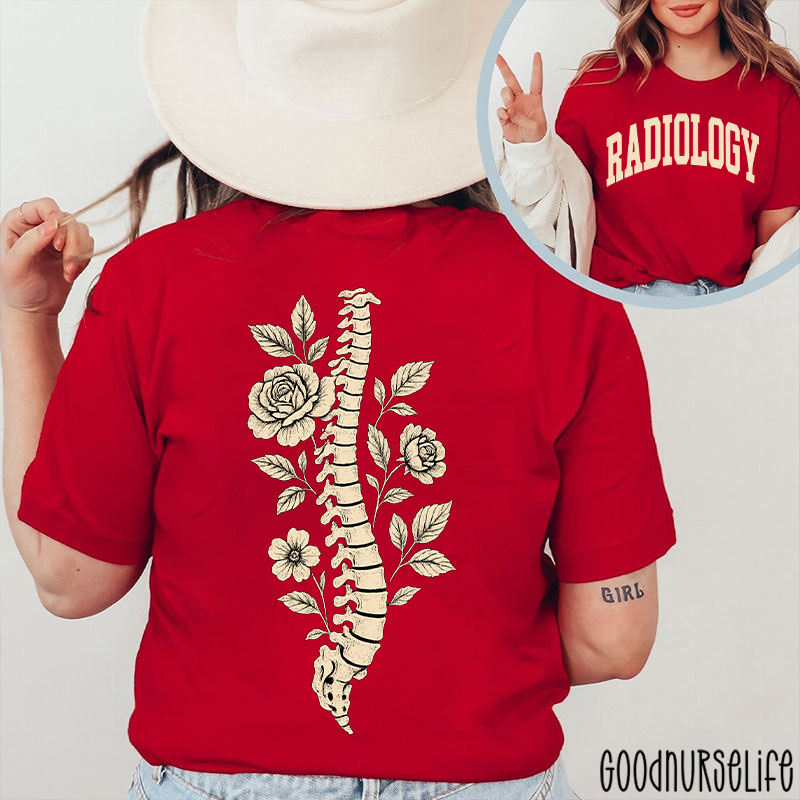 Radiology Floral Spine Two Sided T-Shirt