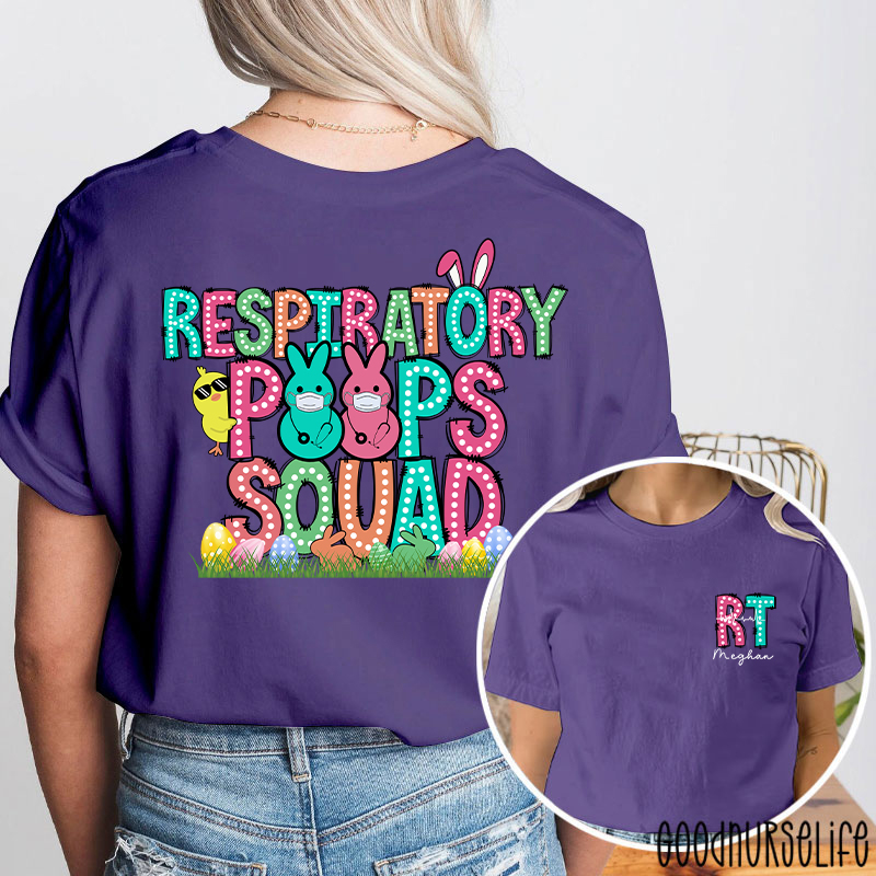 Personalized Easter Respiratory Therapist Two Sided T-Shirt