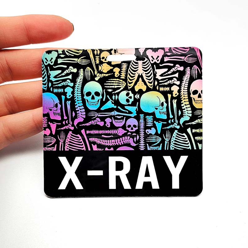 Personalized Rainbow Skeleton X‑Ray Badge Buddy