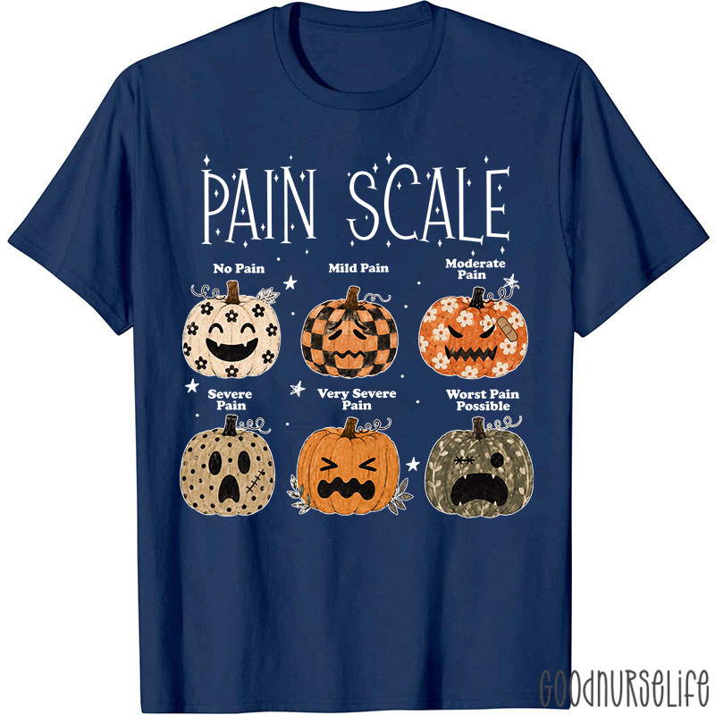 Halloween Pumpkin Pain Scale Nurse T-Shirt