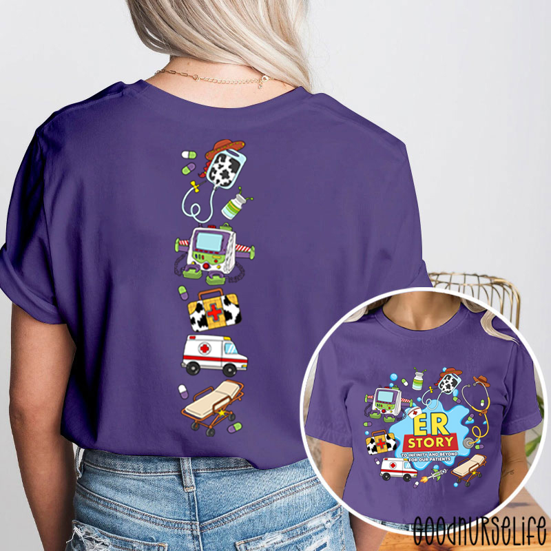 Medical Doodle Front And Back Nurse Two Sided T-Shirt
