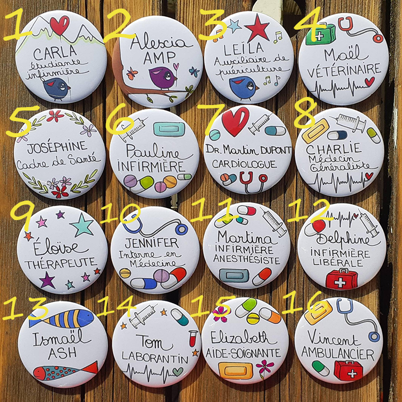 Personalized Name And Text Nurse Pinback Button
