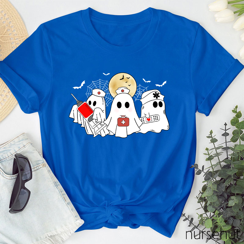 Cute Halloween Ghosts Nurse T-Shirt