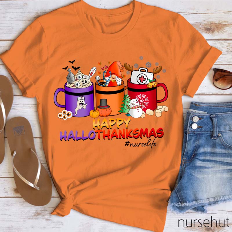 Happy Hallothanksmas Nurse T-Shirt